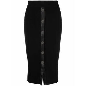 Pinko Buttoned Ribbed-Knit Black Pencil Skirt Orig. $296